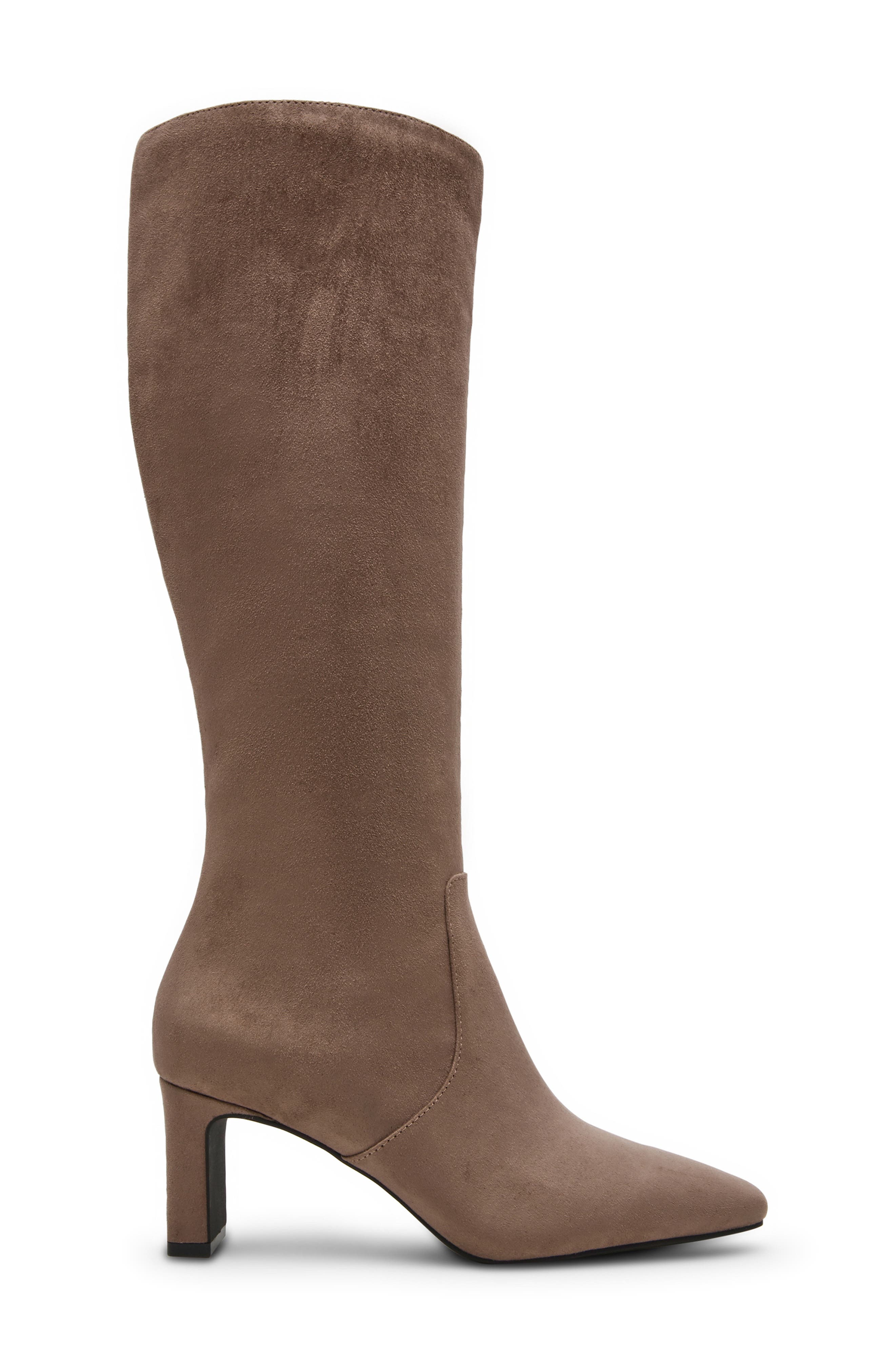 Corbin Knee High Faux Leather Boot, Alternate, color, TAUPE MICROSUED