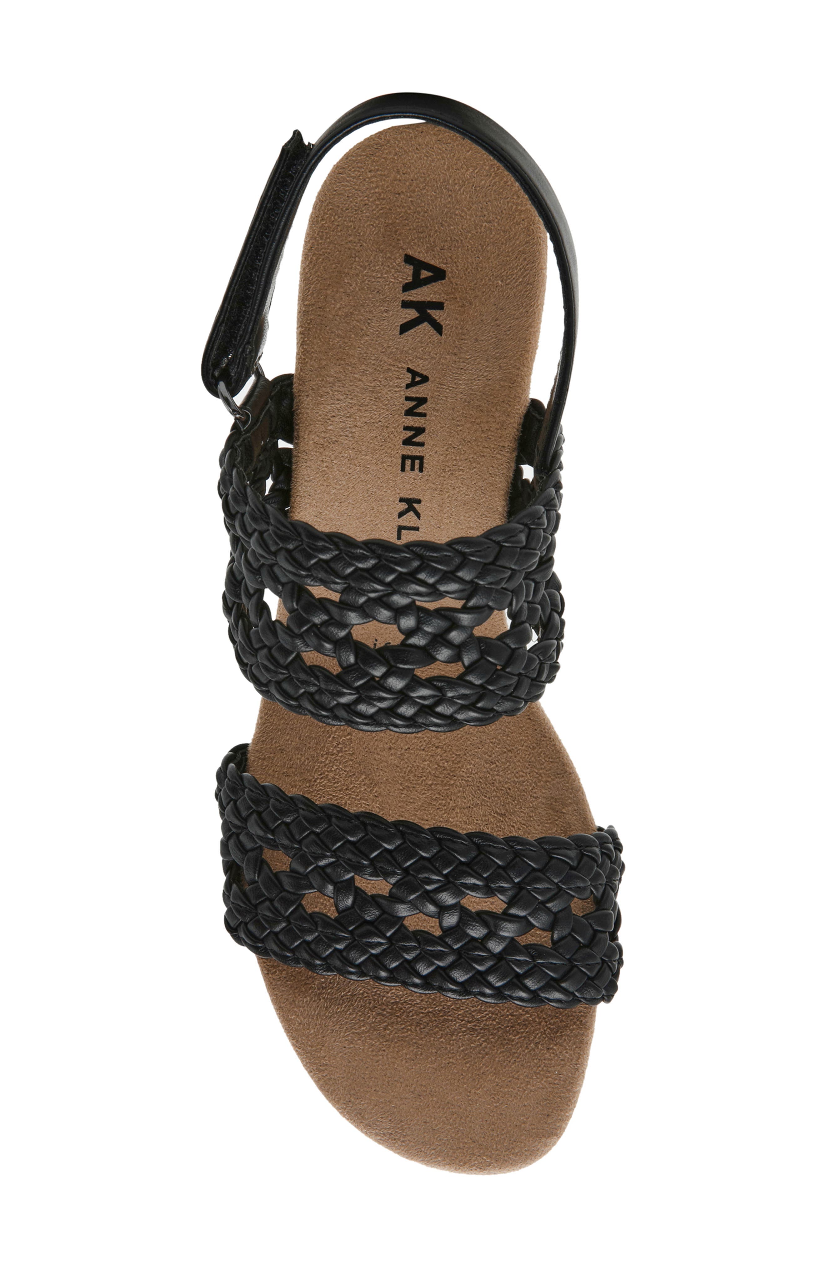 Anne Klein Baxxter Wedge Sandal, Alternate, color, Black