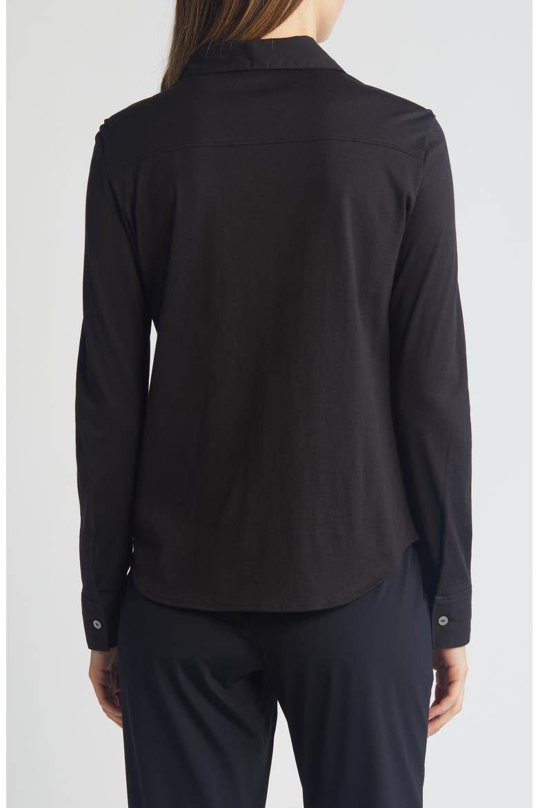Riduro Organic Cotton Button-Up Shirt, Alternate, color, BLACK