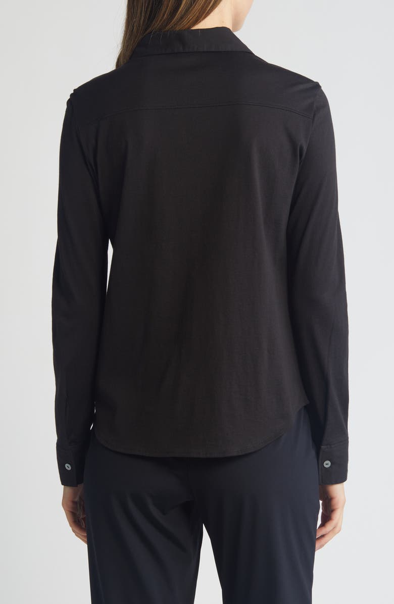 Theory Riduro Organic Cotton Button-Up Shirt, Alternate, color, Black