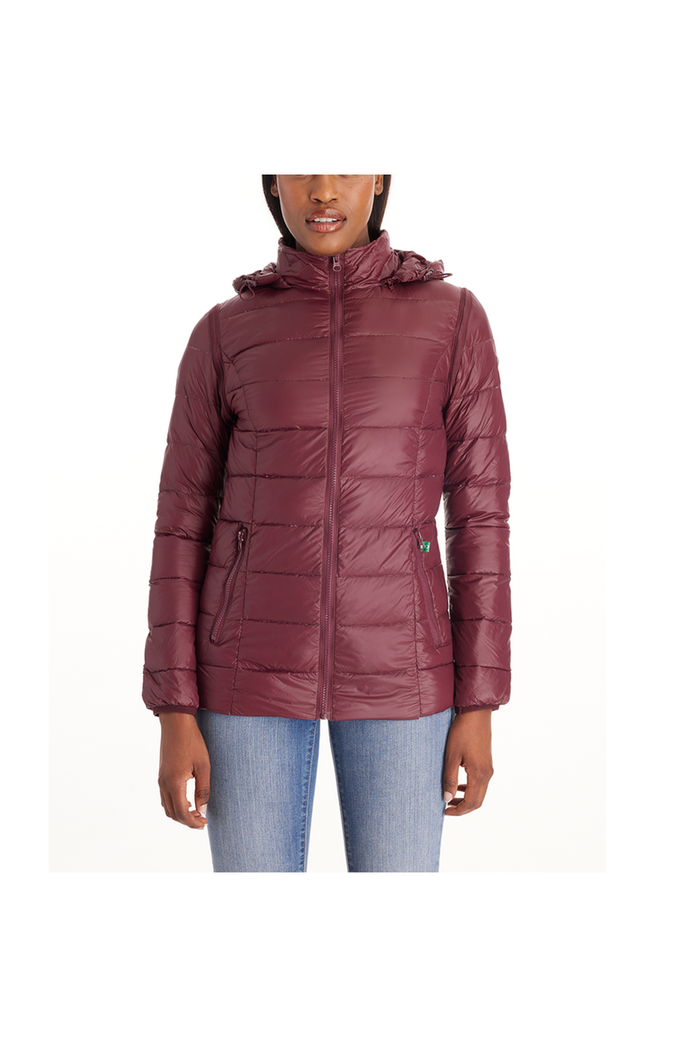Lola 5-in-1 Down Maternity Jacket, Main, color, BURGUNDY