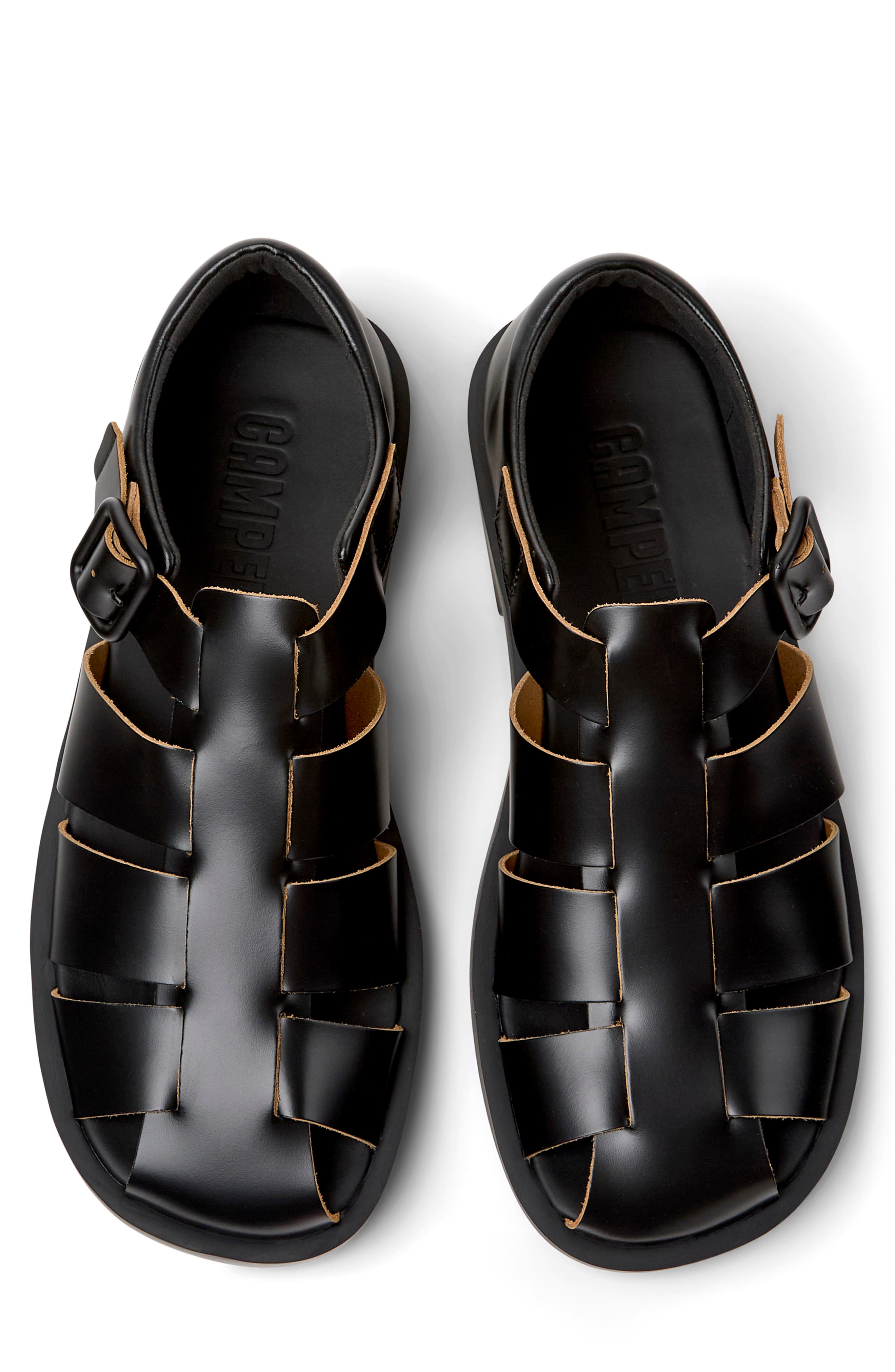 Camper Don Fisherman Sandal, Alternate, color, Black