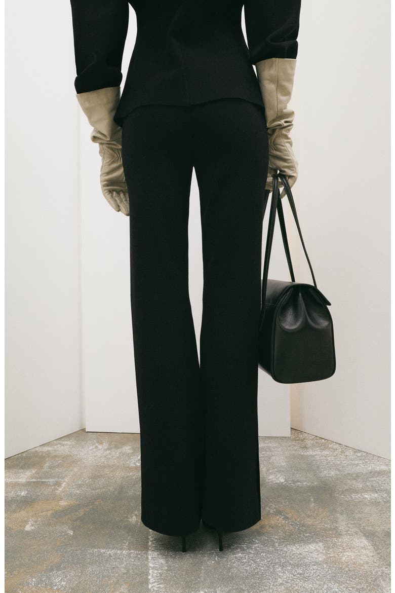 Side Slit Knit Pants, Alternate, color, BLACK