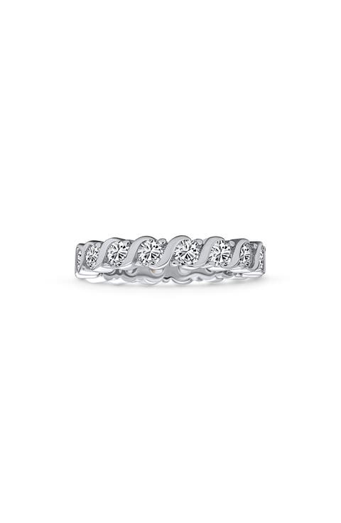 Wave Set Cubic Zirconia Eternity Ring