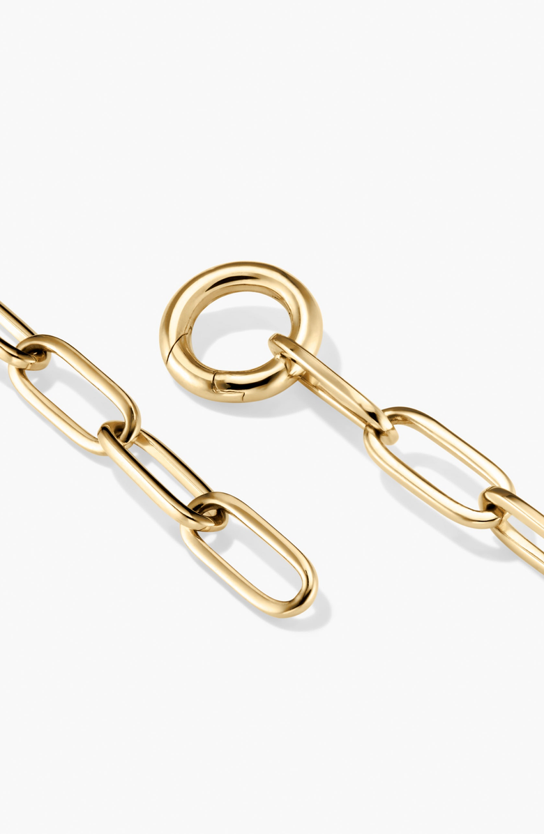 MEJURI Paperclip Chain Charm Bracelet, Alternate, color, 18K Gold Vermeil