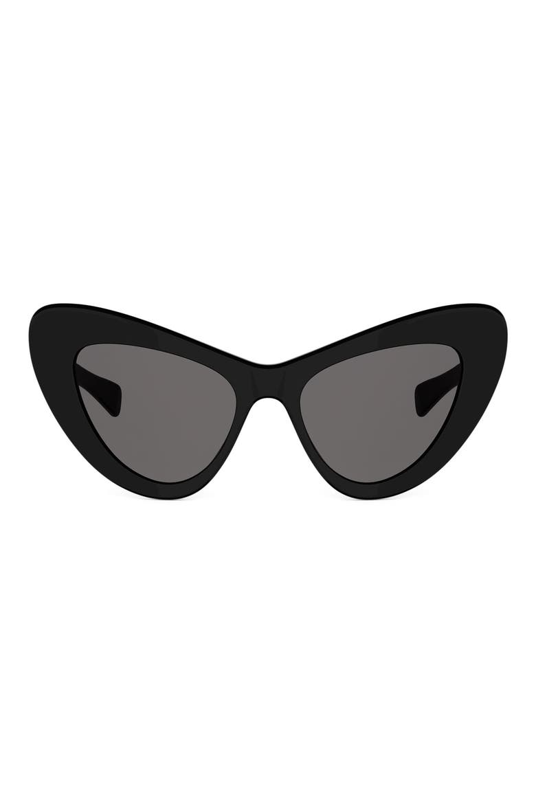 Triomphe 55mm Cat-Eye Sunglasses, Main, color, SHINY BLACK / SMOKE