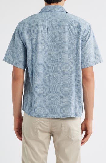 Diamond Jacquard Cotton Camp Shirt