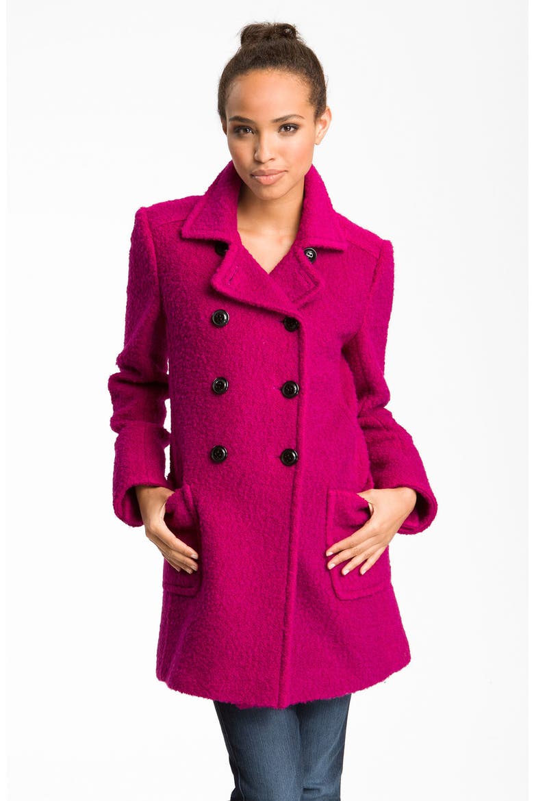 Double Breasted Coat, Main, color, FUCHSIA