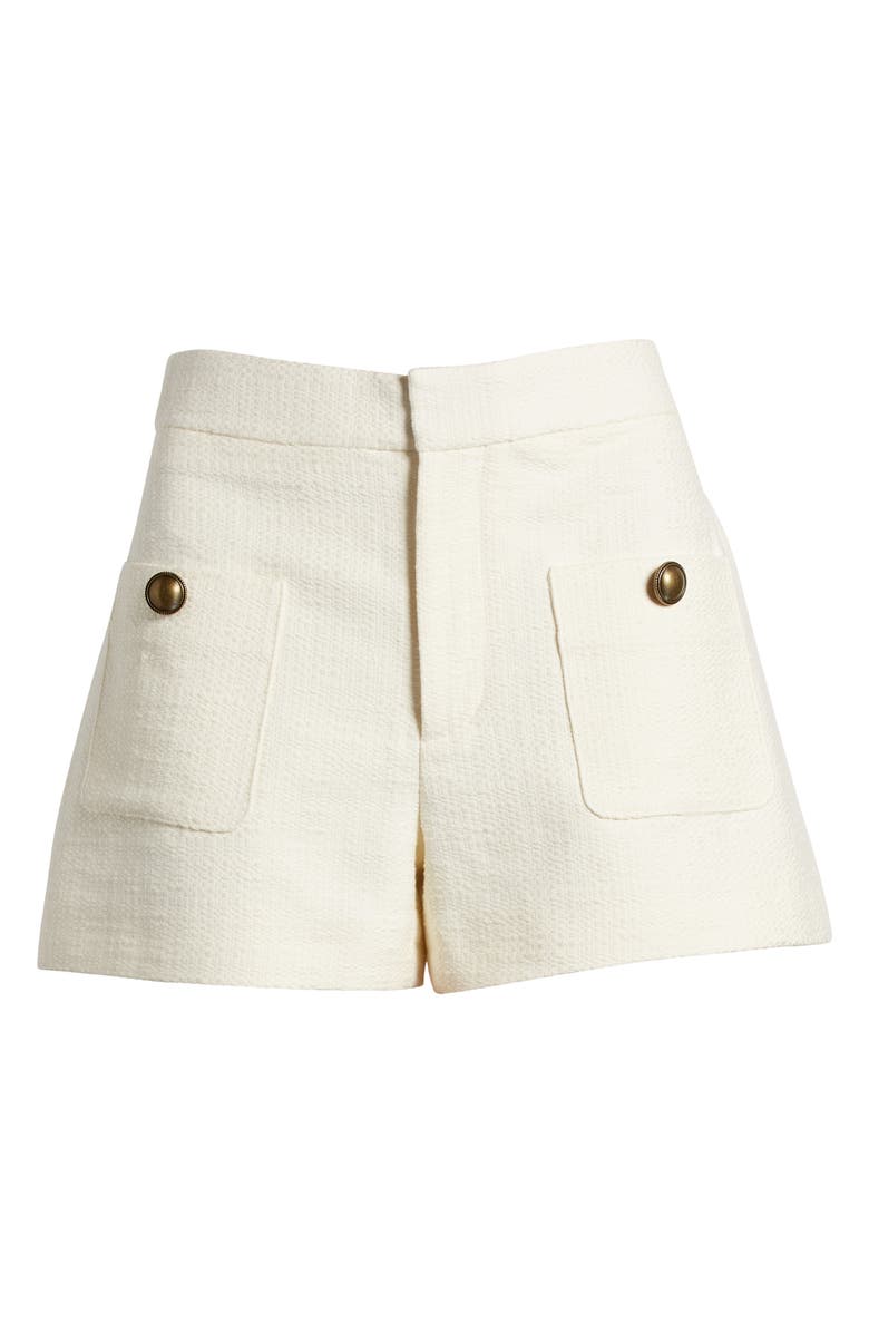 FRAME Pintuck Tweed Shorts, Alternate, color, Cream
