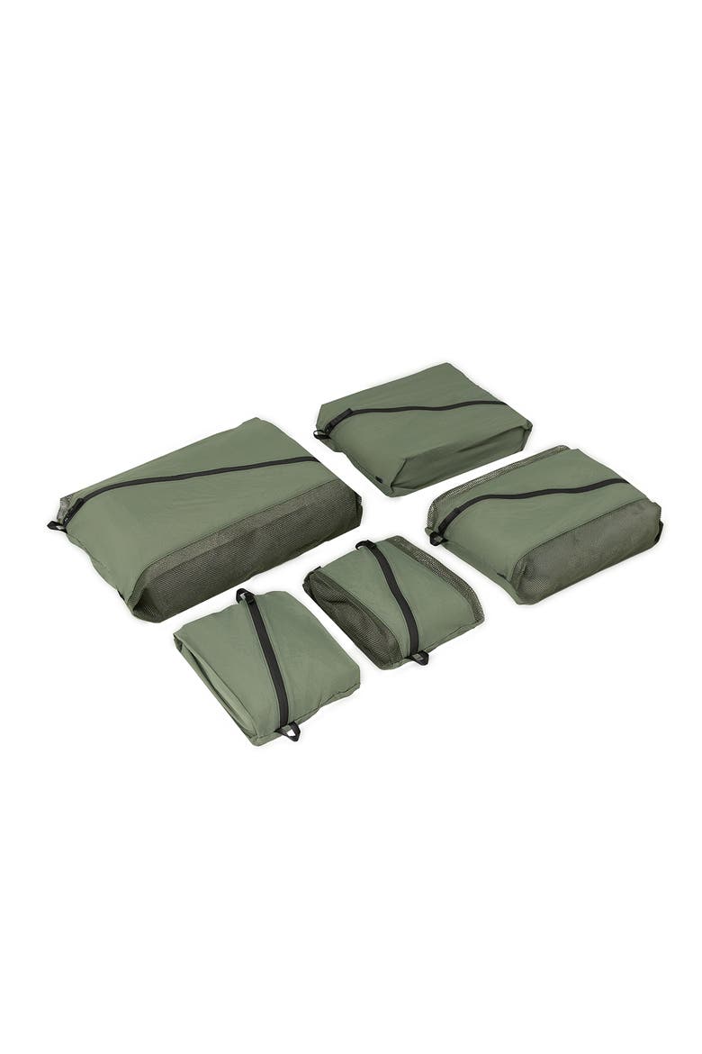 ORDO 5-Piece Travel Packing Organizer Set for Suitcases, Alternate, color, Moss