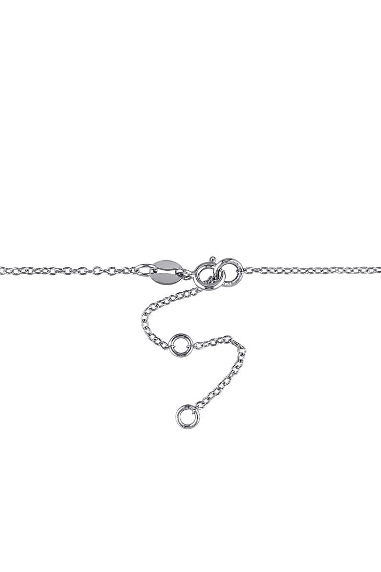 White Sapphire Linear Necklace Sterling Silver, Alternate, color, Sterling Silver
