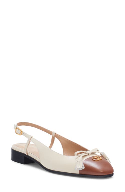Valentino Garavani Women Valet Du Roi Slingback Ballets In Butter/tobacco