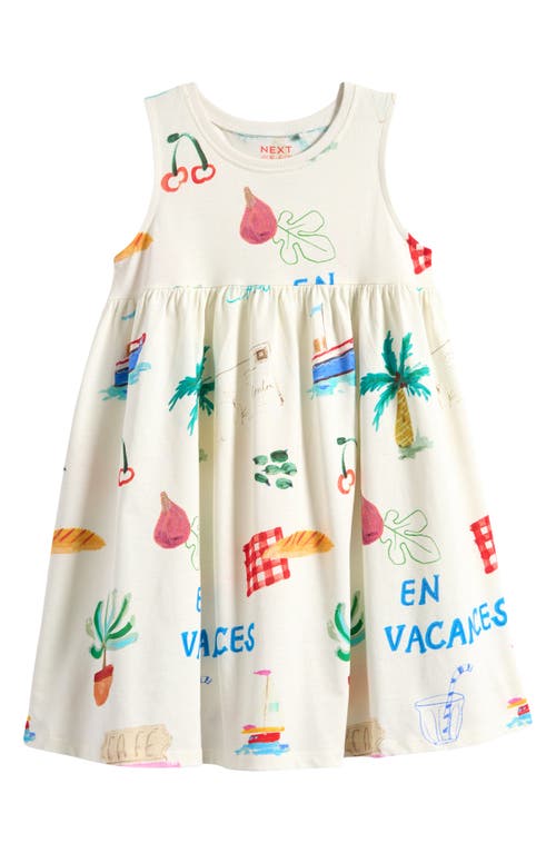 Next Kids' Postcard Print Cotton Tank Dress