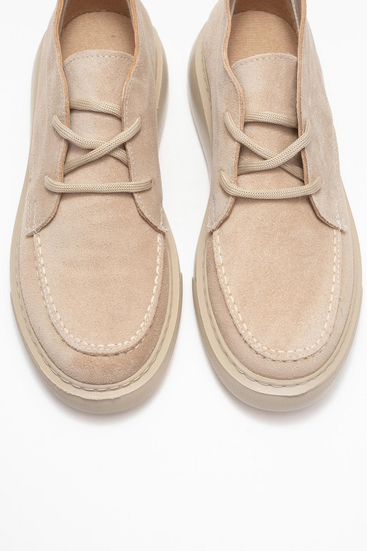 Lilya Leather Chukka Boot, Alternate, color, Beige Suede Leather