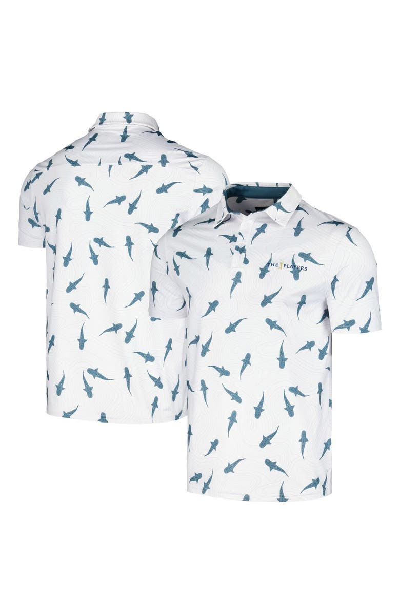 FLOMOTION Men's Flomotion White THE PLAYERS Shark Migration Polo, Alternate, color, White