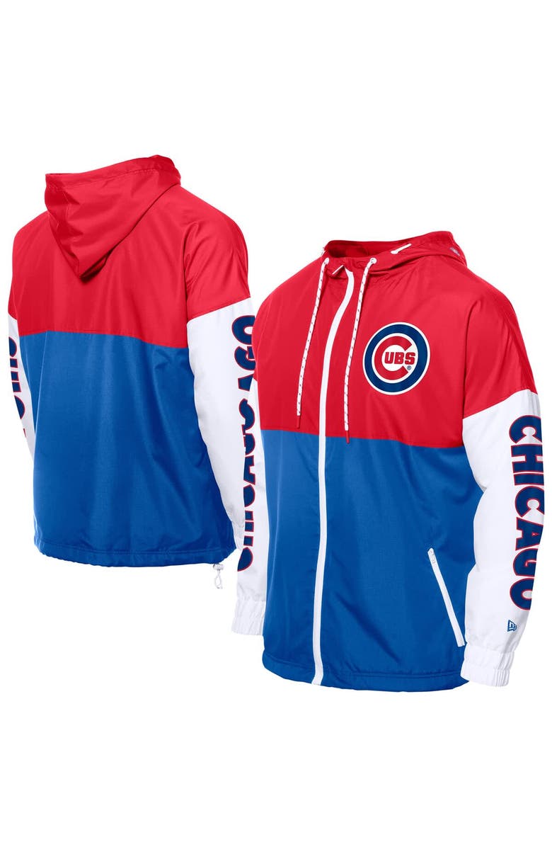 New Era Men's New Era Royal/Red Chicago Cubs Color Block Full-Zip Hoodie Windbreaker, Main, color, Royal