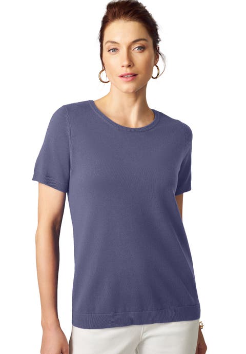 Fine Gauge Crewneck Knit Shell (Plus)