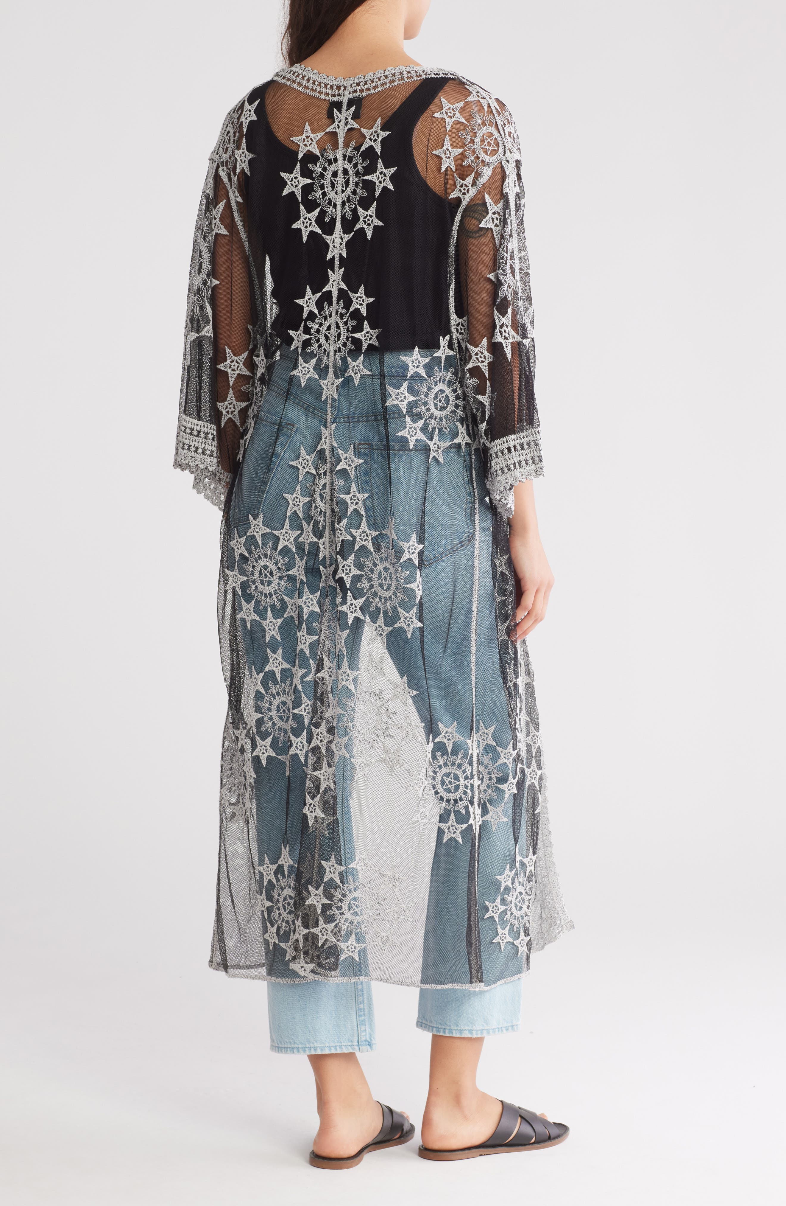 Embroidered Tie Front Duster - image 2
