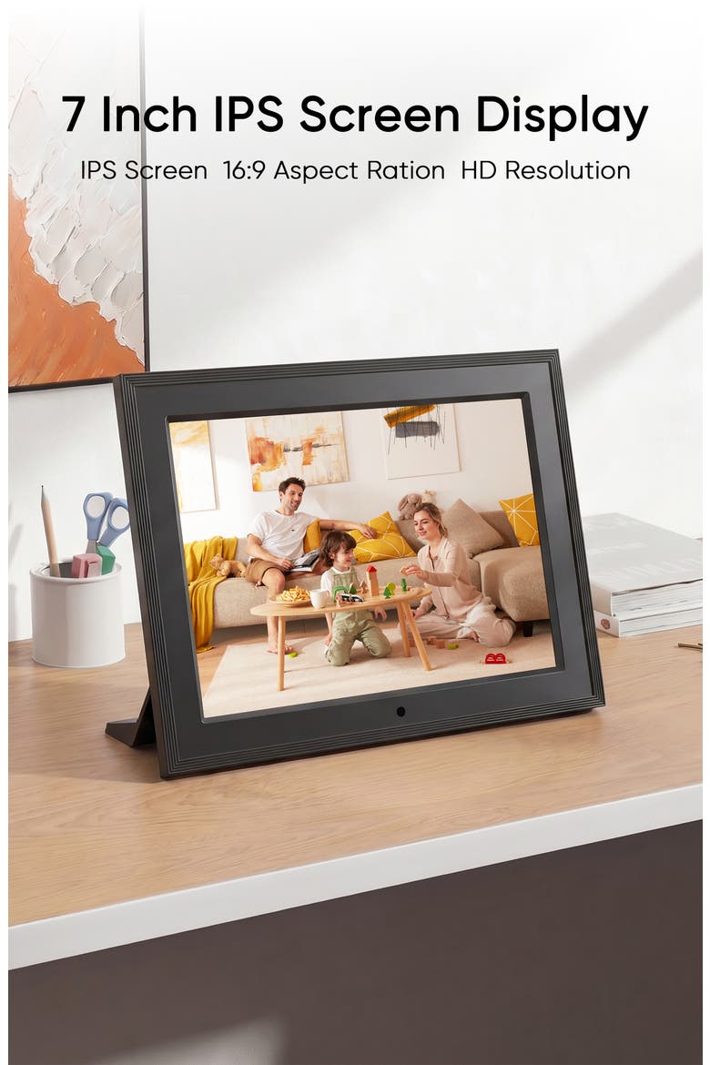 7" WiFi Digital Picture Frame, Alternate, color, Black