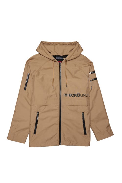 Ecko Unltd Nylon Ripstop Anorak In Dk Khaki