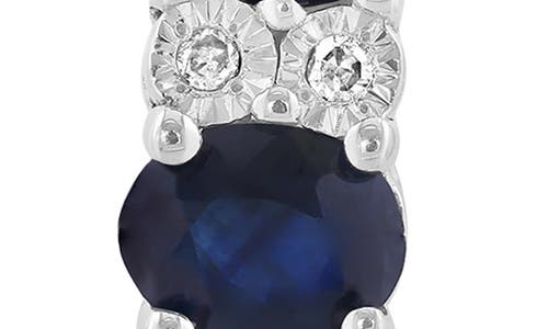 Effy Sterling Silver Sapphire & Diamond Hoop Earrings In Multi