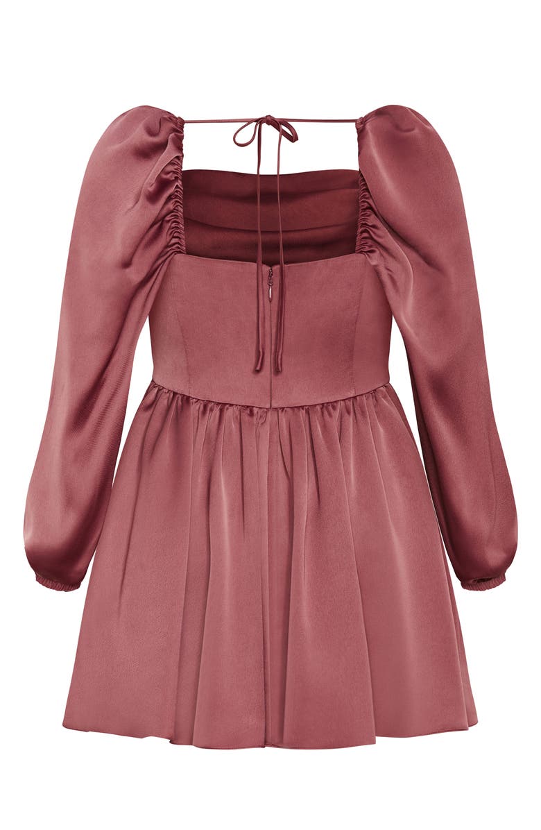 City Chic Flirty Corset Satin Dress, Alternate, color, Rose