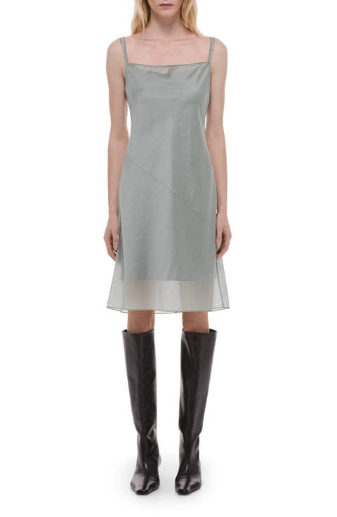 Bias Cut Airy Voile Minidress
