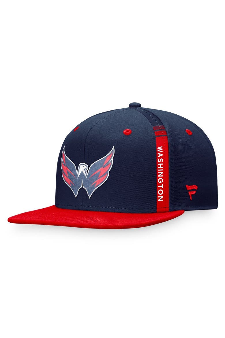 Men's Fanatics Branded Navy/Red Washington Capitals 2022 NHL Draft Authentic Pro Snapback Hat, Main, color, Navy