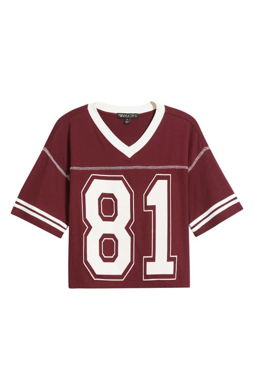 Vinyl Icons 81 Graphic Football T-shirt In Burgundy