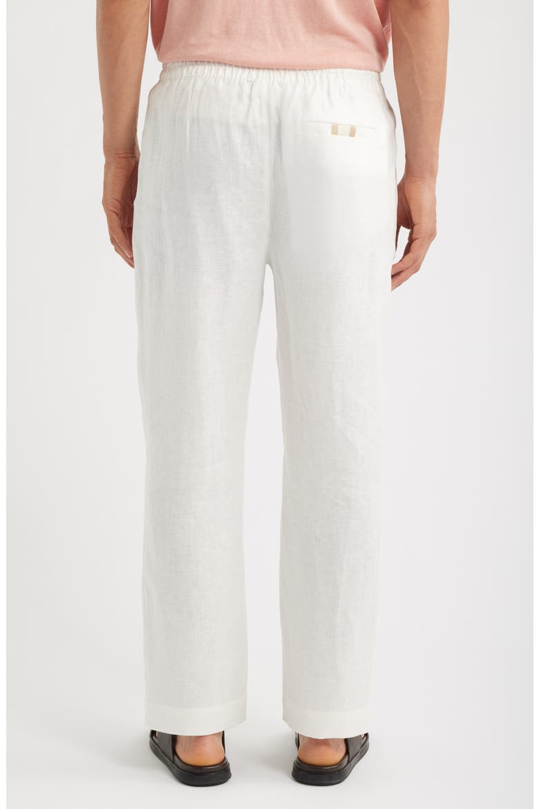 Avila Straight Leg Linen Drawstring Pants, Alternate, color, WHITE-23