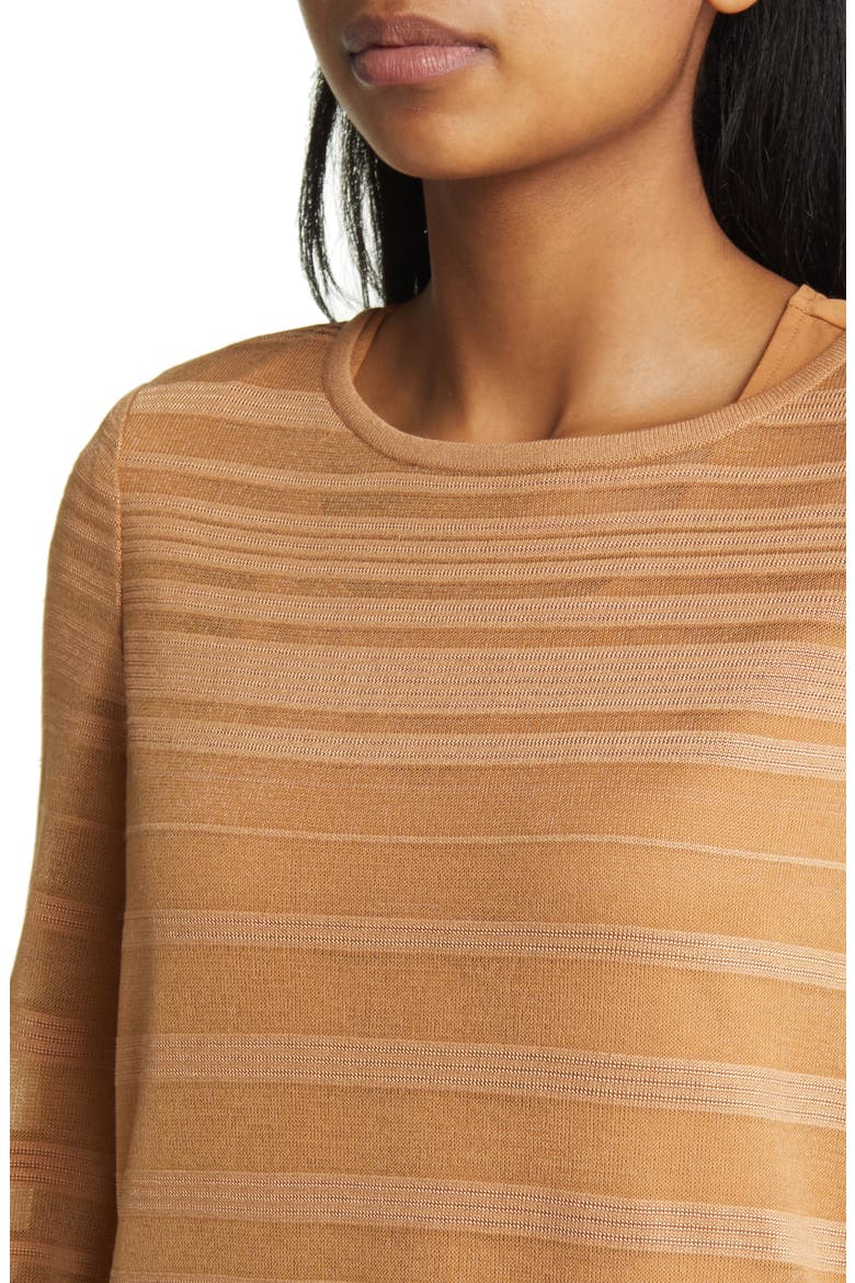 Tonal Stripe Balloon Sleeve Tunic Sweater, Alternate, color, ITALIAN CLAY