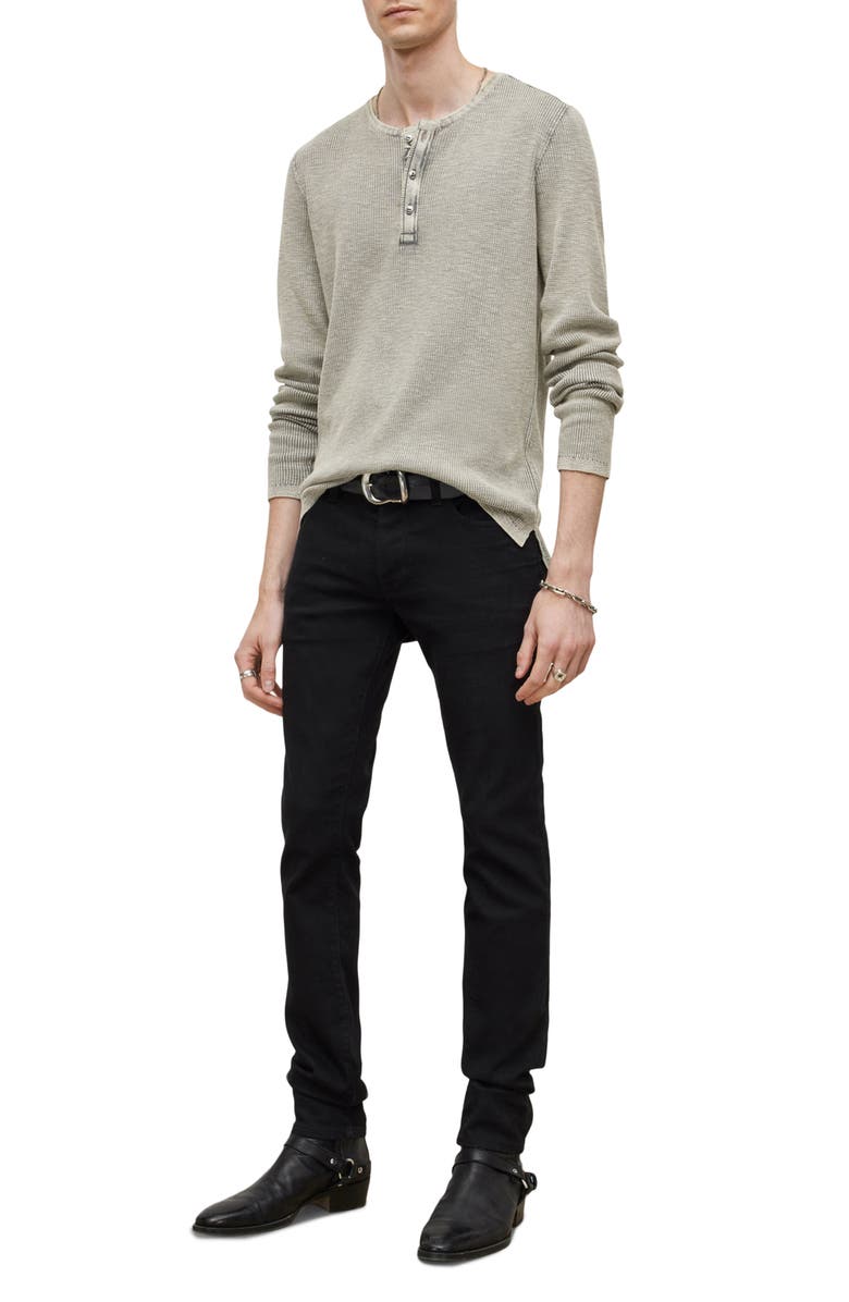 John Varvatos Memphis Waffle Long Sleeve Henley, Alternate, color, Grey Hthr