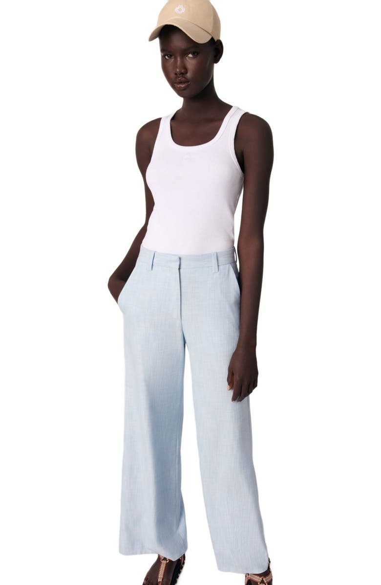 maje Wide-leg suit trousers, Alternate, color, 