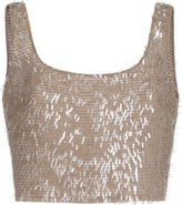 Brunello Cucinelli Cropped top with dazzling embroidery