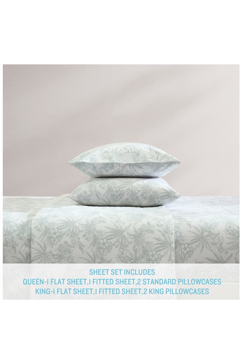 Pen & Ink Palm Sheet Set, Alternate, color, GREEN