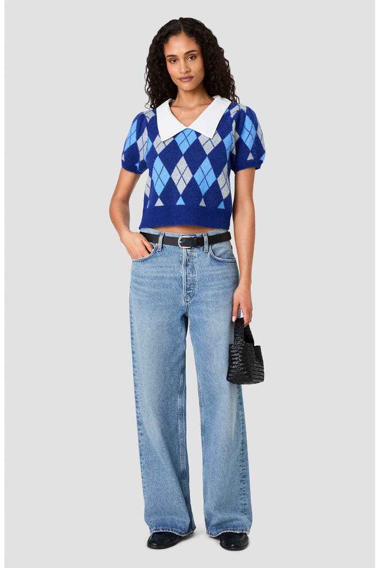 Koda Argyle Knit Combo Sweater, Alternate, color, OVERSIZED ARGYLE