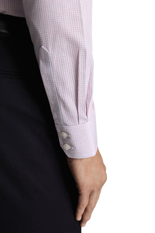 Charles Tyrwhitt Non-iron Poplin Check Shirt In Pink