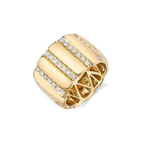Orb Diamond Ribbed Ring