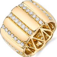 Michael M Orb Diamond Ribbed Ring