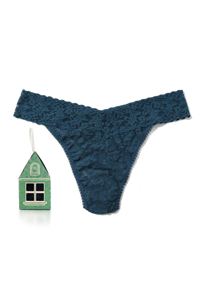 Gingerbread House Original Rise Thong, Main, color, DEEP WATERS