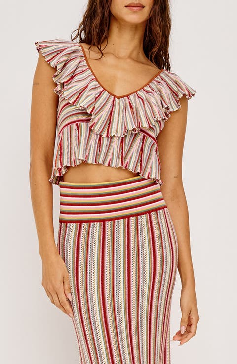 Carmelita Stripe Sleeveless Cotton Sweater
