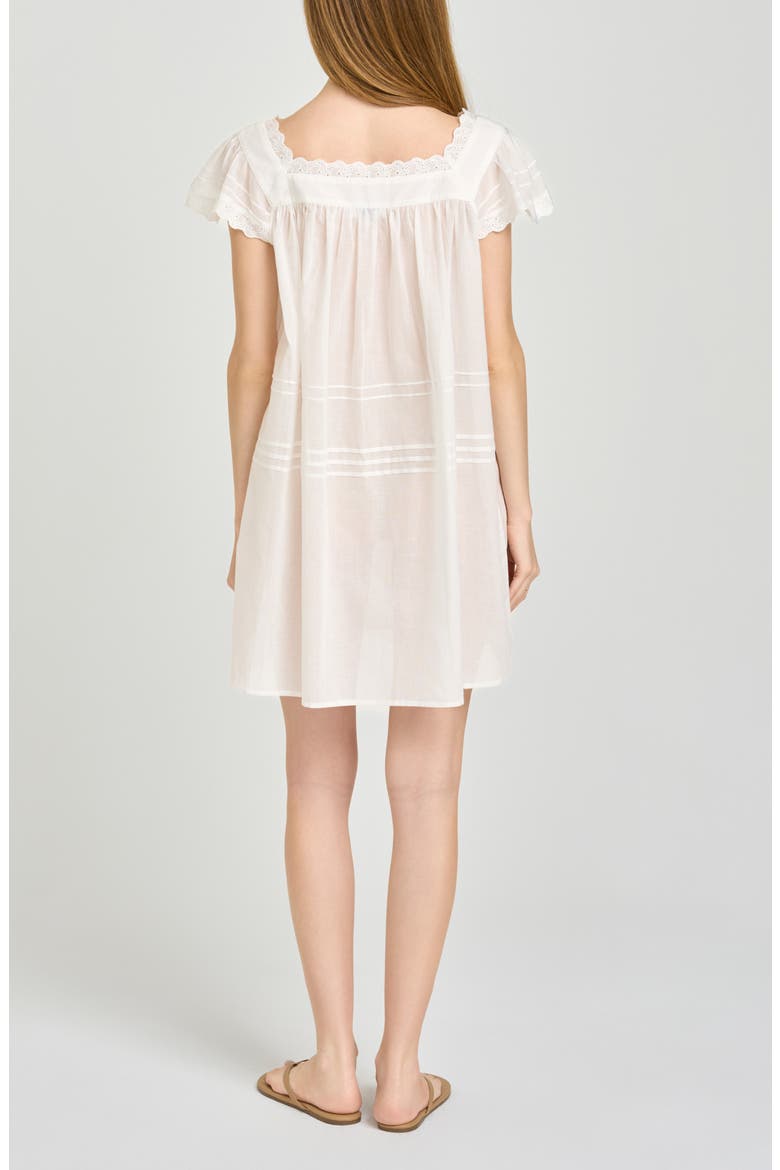 x Hannah Lovey Porter Bianca Eyelet Detail Cotton Minidress (Nordstrom Exclusive), Alternate, color, IVORY