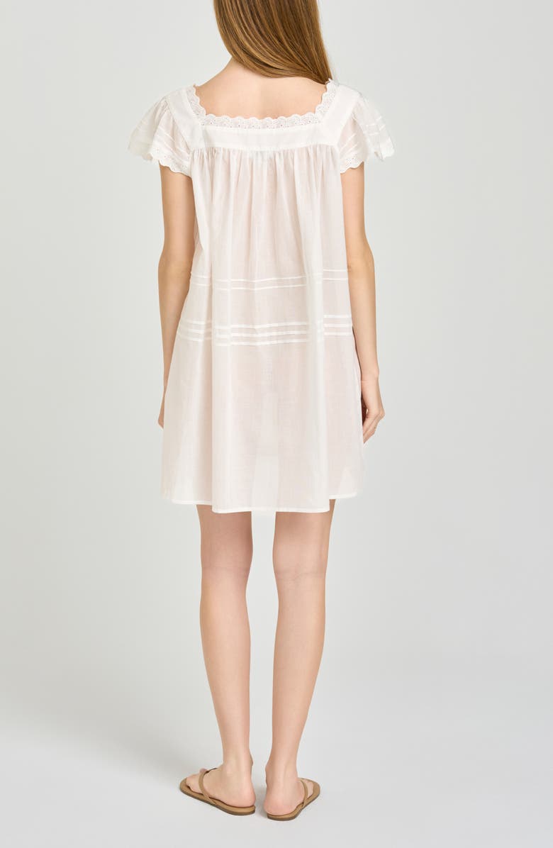 WAYF x Hannah Lovey Porter Bianca Eyelet Detail Cotton Minidress, Alternate, color,