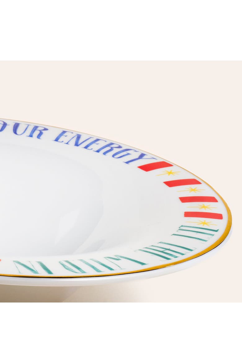 Lublin Floral Rimmed Porcelain Pasta Artisan Ceramic, Alternate, color, White