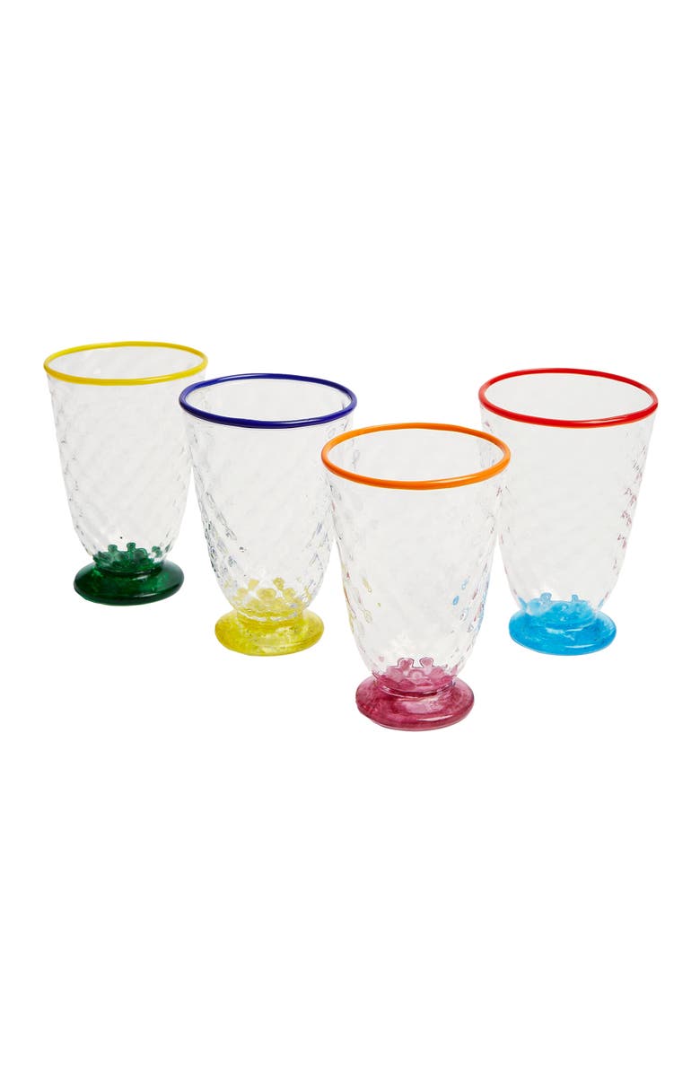 La DoubleJ Quilted Glasses Set Of 4, Main, color, Quilted Mixed Colors