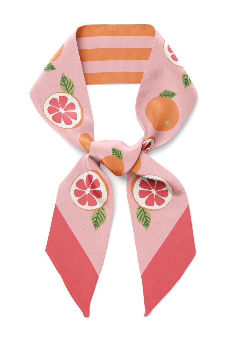 California Pomelo Twilly Ribbon Scarf, Main, color, Orange