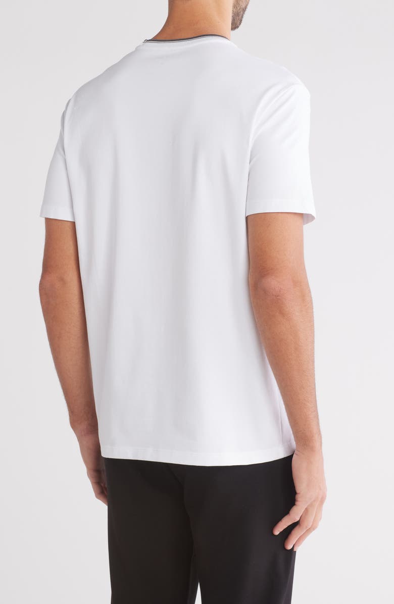 Calvin Klein Tip Ringer T-Shirt, Alternate, color, Brilliant White