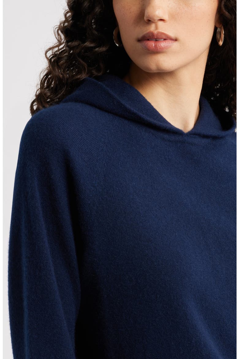 Cashmere Sweater Hoodie, Alternate, color, NAVY NIGHT