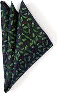 Cufflinks, Inc. Grogu Holiday Navy Silk Pocket Square
