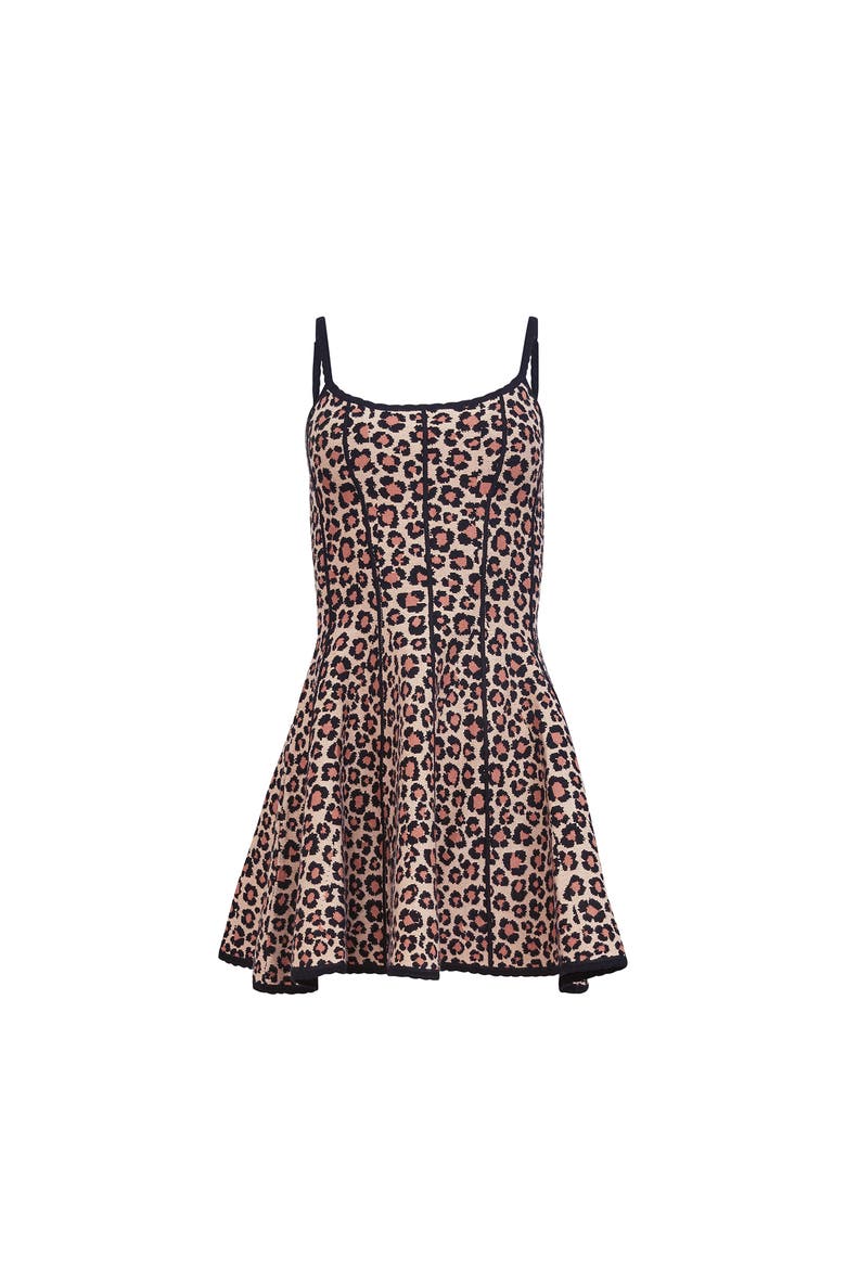 Flared Corset Dress, Alternate, color, Leopard